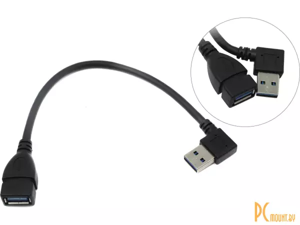 фото Кабель-переходник USB 3.0 AM --> AF, горизонтальный Г-образный коннектор, KS-is KS-402 Кабель-переходник USB 3.0 AM --> AF, горизонтальный Г-образный коннектор, KS-is KS-402