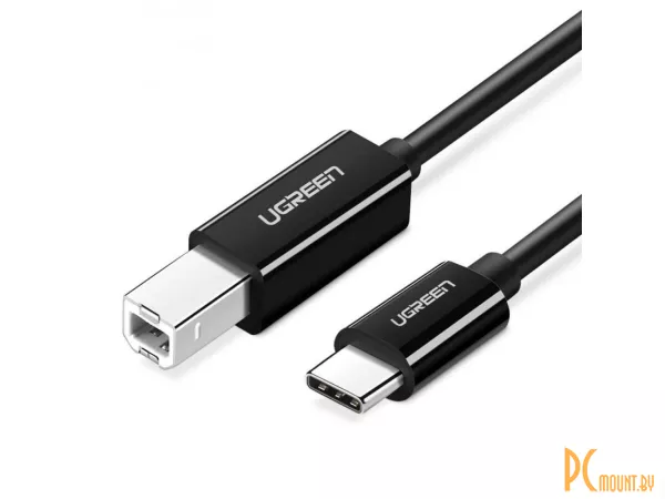 Кабель Ugreen US241-50446 USB 2.0 Type-C/USB 2.0 Type-B, черный, длина 2 м