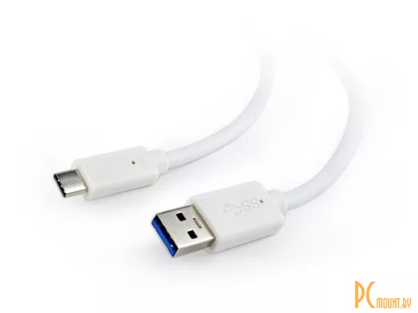 Кабель USB3.0 Type-C Gembird CCP-USB3-AMCM-W-0.1M, white, 0.1m