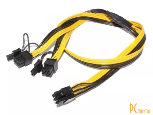 фото Кабель-переходник питания с разветвлением с одного разъема PCI Express Power 6-pin на два разъема (6+2)-pin (6 pin to 2 x 6+2 pin), 13.5cm Кабель-переходник питания с разветвлением с одного разъема PCI Express Power 6-pin на два разъема (6+2)-pin (6 pin to 2 x 6+2 pin), 13.5cm