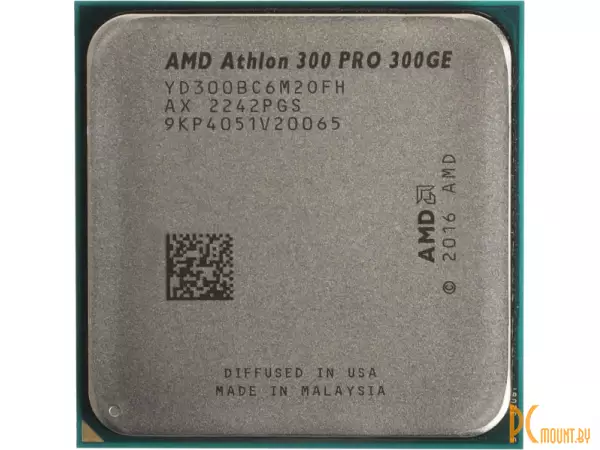 процессор Socket-AM4 Athlon Pro 300GE (YD300BC6M2OFH) 2C/4T 3.4GHz 1+4MB 35W Radeon Vega 3 (1100MHz) OEM AMD
