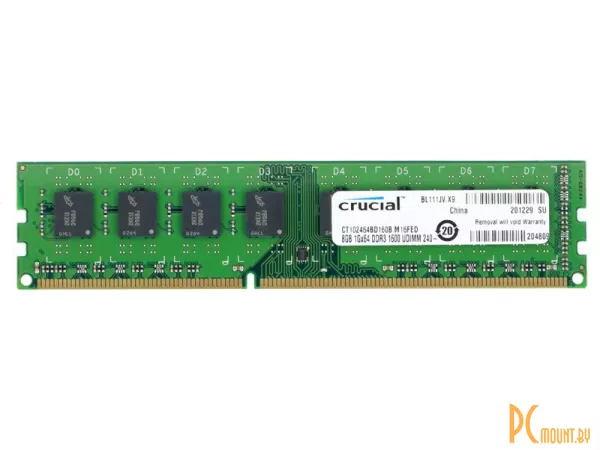 Память оперативная DDR3L, 8GB, PC12800 (1600MHz), Crucial CT102464BD160B