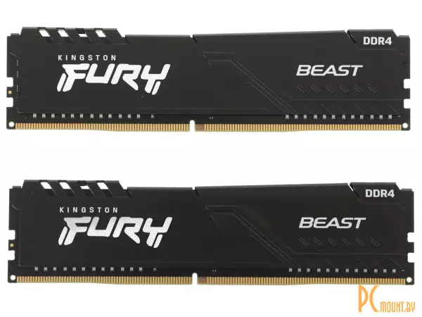 Память оперативная DDR4, 16GB, PC25600 (3200MHz), Kingston KF432C16BBK2/16