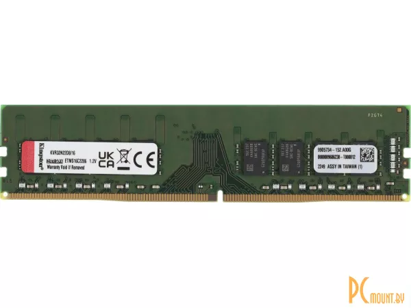 Память оперативная DDR4, 32GB, PC25600 (3200MHz), Kingston KVR32N22D8/32