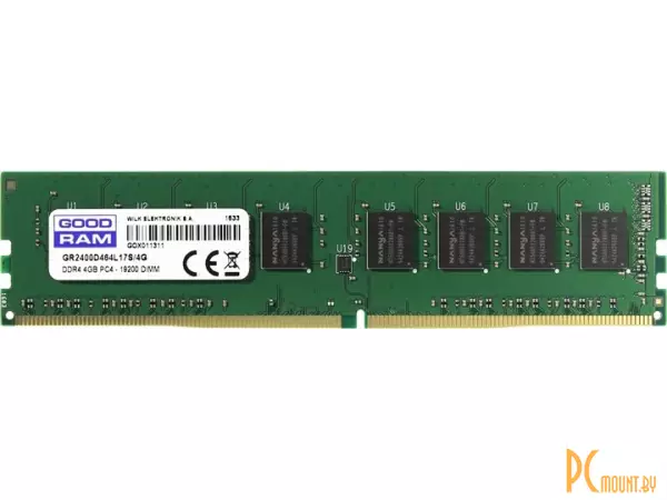 Память оперативная DDR4, 4GB, PC19200 (2400MHz), GoodRam GR2400D464L17S/4G
