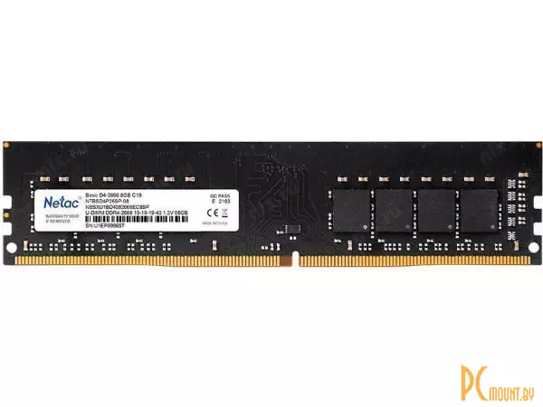 Память оперативная DDR4, 4GB, PC21300 (2666MHz), Netac NTBSD4P26SP-04