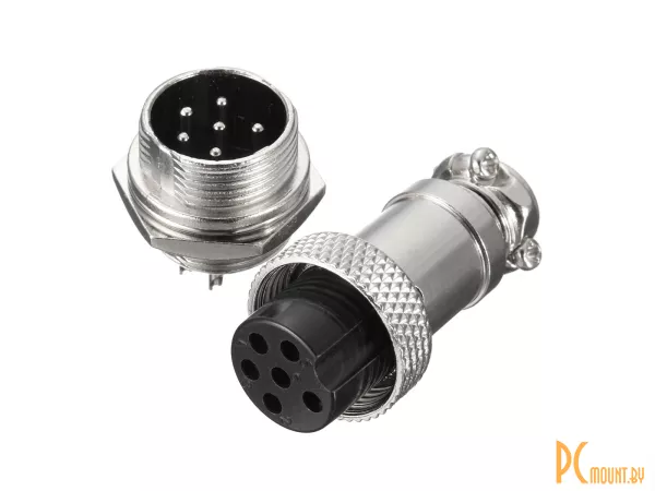 фото GX16 Разъем 6 pin (plug + socket) GX16 Разъем 6 pin (plug + socket)