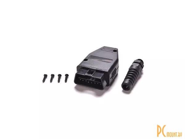 фото Разъем, Connector Автомобильный OBD2, 16-контактный разъем, (папа) корпус OBD с разъемом + корпус + SR + винт Разъем, Connector Автомобильный OBD2, 16-контактный разъем, (папа) корпус OBD с разъемом + корпус + SR + винт