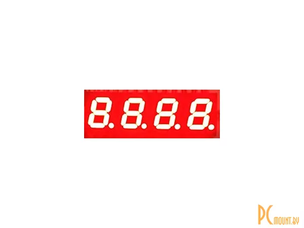 Индикатор светодиодный 7-сегментный 2481BS, 0.28", 4 знака, красный, общий анод