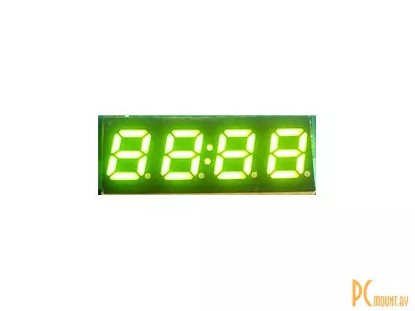 Индикатор светодиодный 7-сегментный 2841BS, 0.28", 4 знака, зеленый, общий анод