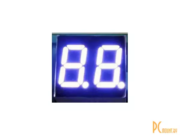 Индикатор светодиодный 7-сегментный 3261BW, 0.36", 2 знака, белый, общий анод
