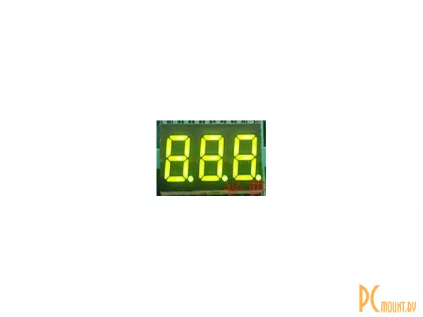 Индикатор светодиодный 7-сегментный 3361AG, 0.36",  3 знака, зеленый, общий катод