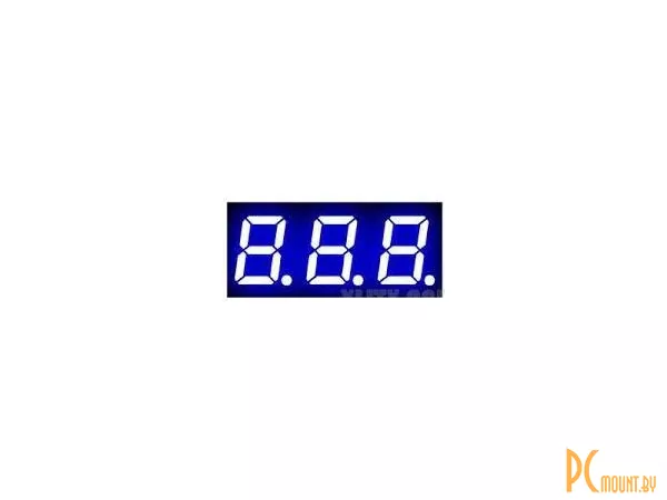 Индикатор светодиодный 7-сегментный 3361BB, 0.36", 3 знака, синий, общий анод
