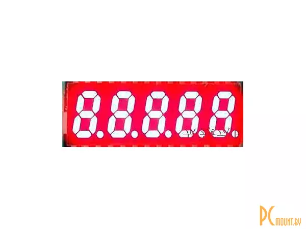 Индикатор светодиодный 7-сегментный 3521BS, 0.32", 5 знаков, красный, общий анод