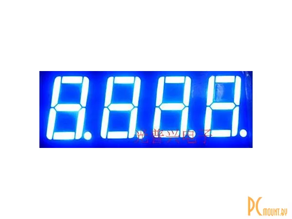 Индикатор светодиодный 7-сегментный 5641BB, 5461BB, 0.56", 4 знака, синий, общий анод