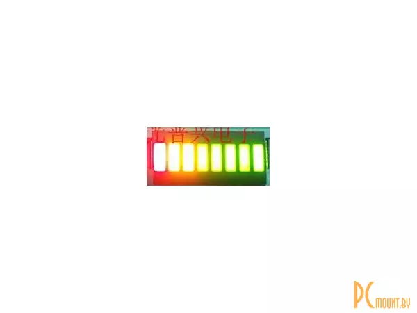 Линейка светодиодная (индикатор шкальный) B8GYS, 8 сегментов,красный 1, желтый 2, зеленый 5