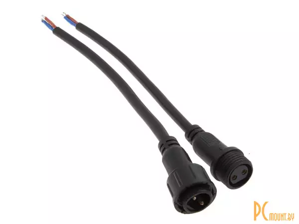 фото 2pin BP L=40 D=21.5mm 2*0.75mm2 Разъем цилиндрический герметичный, черный 2pin BP L=40 D=21.5mm 2*0.75mm2 Разъем цилиндрический герметичный, черный