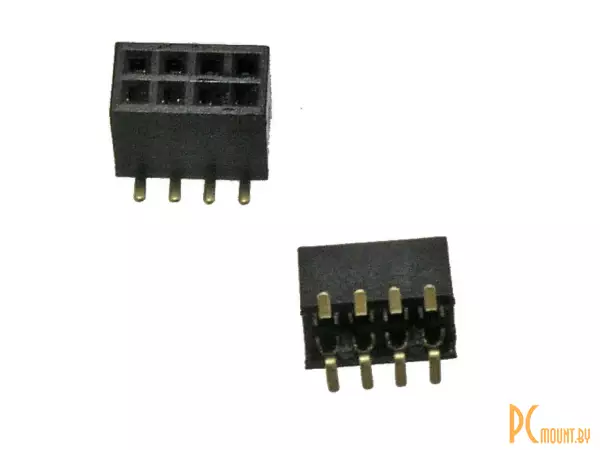 фото PBD1.27-08S Разъем штыревой 2x4 гнездо, шаг 1.27, SMT PBD1.27-08S Разъем штыревой 2x4 гнездо, шаг 1.27, SMT