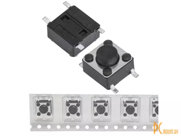 фото IT-1102W Кнопка тактовая 6x6x4.3 мм, в рулоне, OFF-(ON), 50 мА, 12 В, 100 мОм, SMD IT-1102W Кнопка тактовая 6x6x4.3 мм, в рулоне, OFF-(ON), 50 мА, 12 В, 100 мОм, SMD