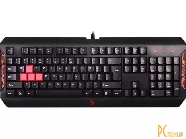 клавиатура A4Tech Bloody Q100 Black USB (игровая для ПК, интерфейс подключения - USB, влагозащита, цвет черный) 100 Black