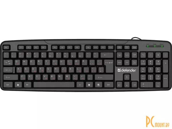 клавиатура Defender Astra HB-588 RU (45588) 107кл., Multimedia (стандартная для ПК, мембранная, пластик, интерфейс подключения - USB, цвет черный)