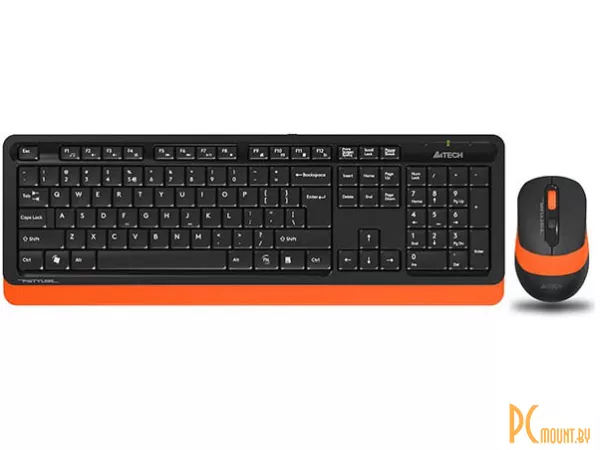 Клавиатура A4Tech Fstyler FG1010 Wireless Desktop, черный оранжевый