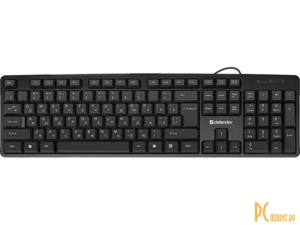 Клавиатура клавиатура Defender Office HB-910 (45910) (стандартная для ПК, USB, цвет черный) :
