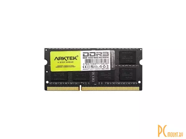 Память для ноутбука SODDR3L, 8GB, PC12800 (1600MHz), Arktek AKD3S8N1600