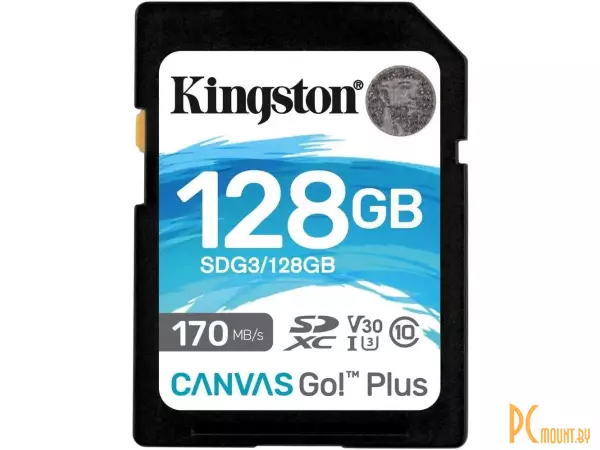 Карта памяти карта памяти 128Gb  Kingston Canvas Select Plus UHS-I Class10 SDG3/128GB