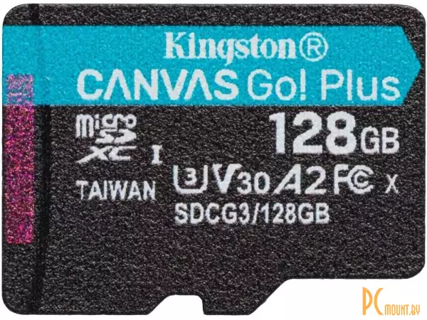 Карта памяти MicroSDXC, 128GB, Сlass 10, UHS-I, U3, Kingston SDCG3/128GBSP