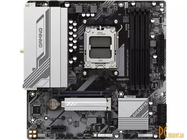 MB Gigabyte B650M PLUS WIFI (B650M GAMING PLUS WF) Soc-AM5 (B650) PCI-Ex16 PCI-Ex1 2xM.2 RAID 0/1/10 2.5GbE LAN Wi-Fi 6E BT 5.3 2xARGB+RGB 4xDDR5 8000MHz+ HDMI+2xDP mATX RTL GAMING
