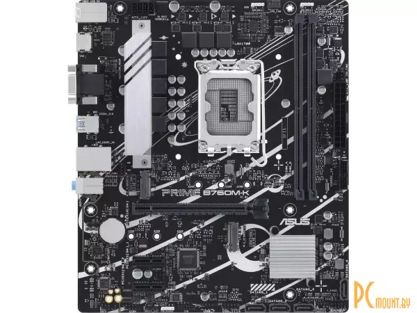 материнская плата Soc1700 Prime B760M-K B760 2xDDR5 1xPCIe x16 4.0 2xPCIe x1 2xM.2 Raid intCOM GLan2.5 Prime B760M-K Asus