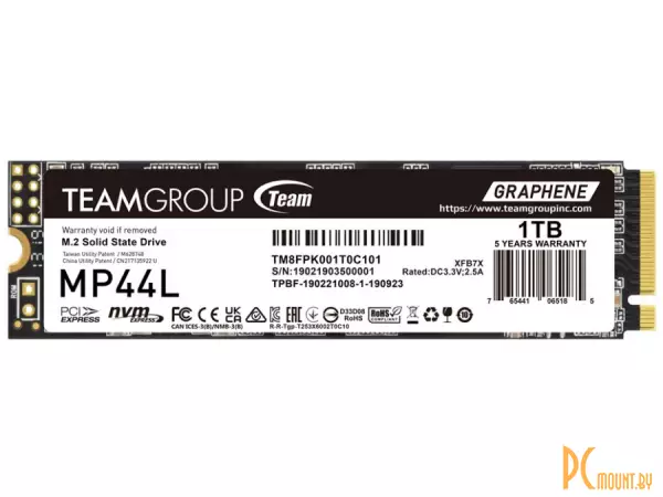 SSD M.2 Express 4.0 x4 Team 1TB MP44L (TM8FPK001T0C101) 5000/4500 MBps M PCI