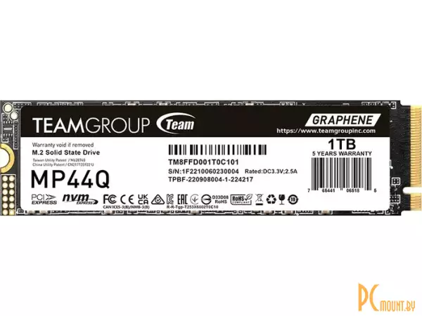 SSD M.2 Express 4.0 x4 Team 1TB MP44Q (TM8FFD001T0C101) 7400/6200 MBps M PCI