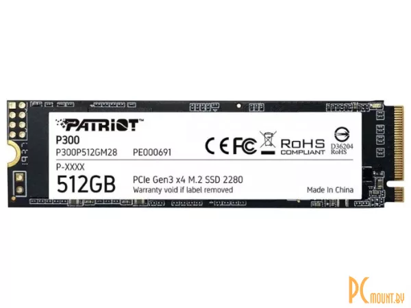 фото SSD 512GB Patriot P300P512GM28 M.2 2280 SSD 512GB Patriot P300P512GM28 M.2 2280