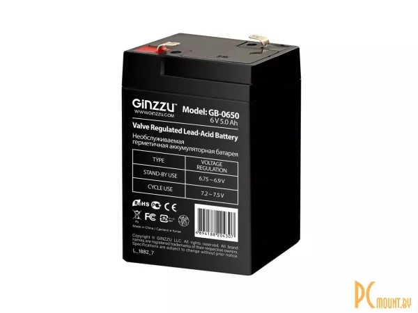 Источник бесперебойного питания UPS Аккумулятор Ginzzu GB-0650 6V 5Ah