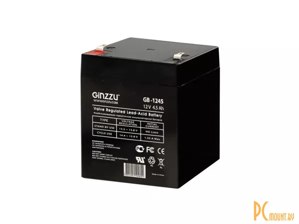 Источник бесперебойного питания UPS Аккумулятор Ginzzu GB-1245 12V 4.5Ah
