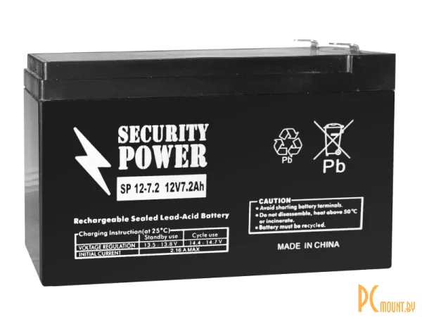 Источник бесперебойного питания UPS Аккумуляторная батарея Security Power SP 12-7,2 F2 12V/7.2Ah