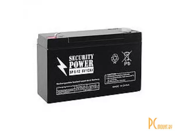 Источник бесперебойного питания UPS Аккумулятор Security Power SP 6-12 (F1)  6V/12Ah
