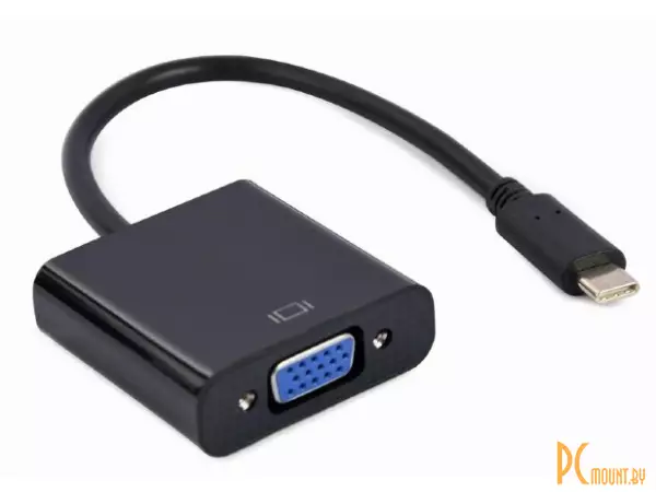 переходник USB C A-CM-VGAF-01 Gembird Type-C(вилка) to VGA(розетка) 1080p FHD/60Hz /Cablexpert/ A-CM-VGAF-01