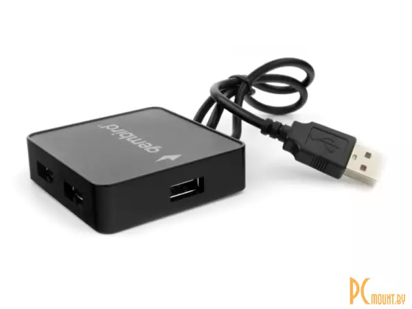 хаб USB UHB-242 Gembird 4хUSB2.0, кабель USB 50см, черный UHB-242