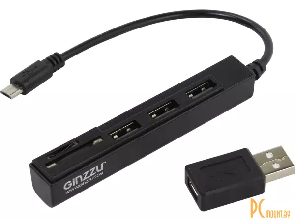 USB Хаб - карт-ридер Ginzzu GR-513UB