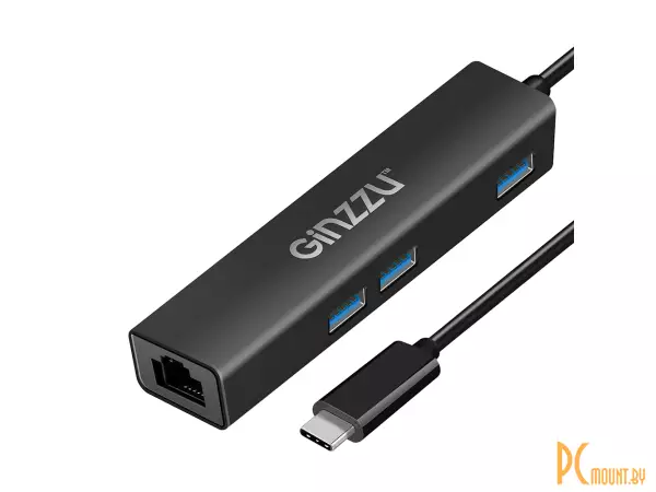 USB Хаб Type-C с LAN портом Ginzzu GR-765UB