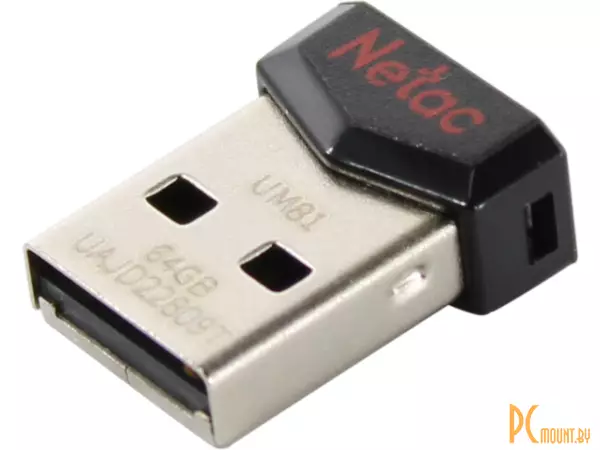 USB память 64GB, USB 2.0, Netac UM81 Ultra compact NT03UM81N-064G-20BK
