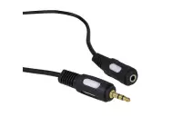 Stereo 3,5mm M-Stereo 3,5mm FG1.5m Аудио-видео шнур 3.5 штекер стерео на 3.5 гнездо стерео, пластик черный с маркером, 1.5 м