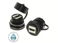 M25HDMIZ0-2.0 G, Разъём герметичный HDMI 2.0, IP68, розетка-розетка, на корпус