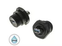 M25USBZ0-3.0, Разъём герметичный USB 3.0, IP68, розетка-розетка, на корпус
